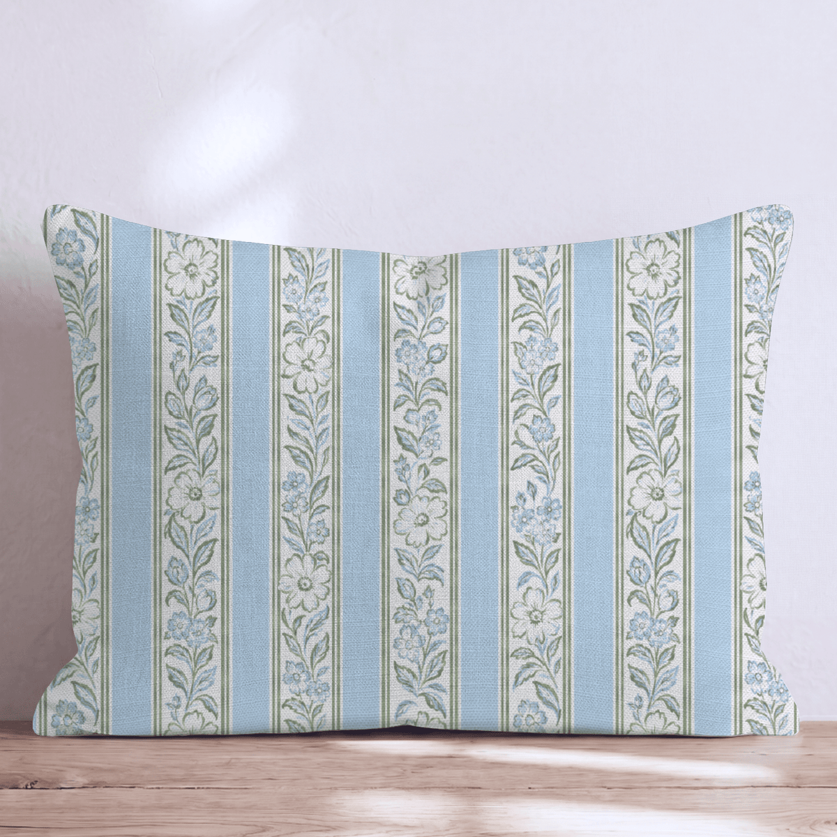 Forget-Me-Not Ribbon Throw Pillow throw pillow - Hillcroft Home