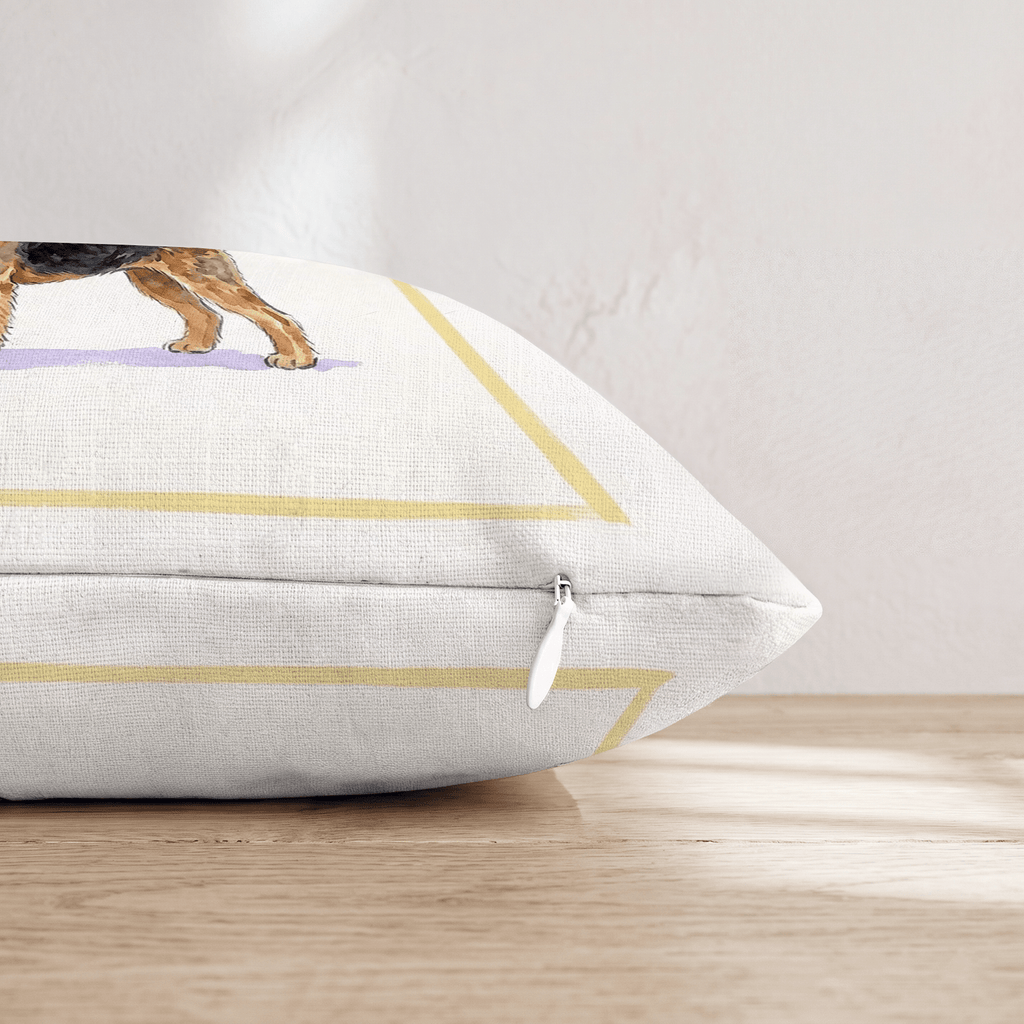 French 75 Airedale Terrier Throw Pillow - Hillcroft Home