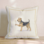 French 75 Airedale Terrier Throw Pillow - Hillcroft Home