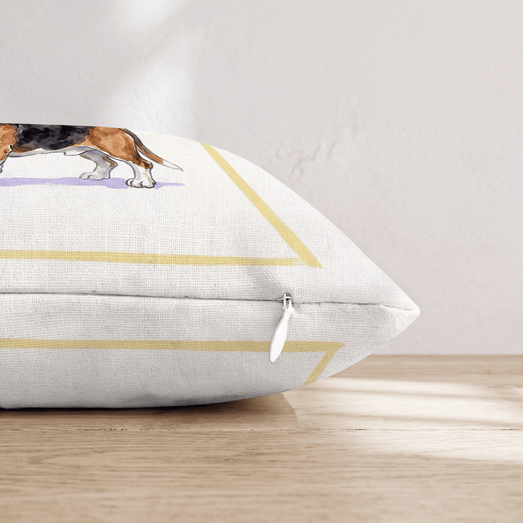 French 75 Basset Hound Throw Pillow - Hillcroft Home