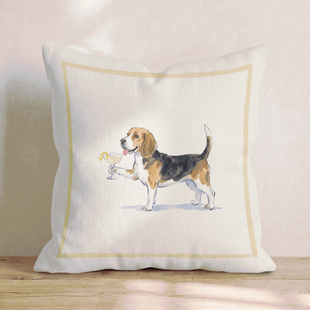 French 75 Beagle Throw Pillow - Hillcroft Home