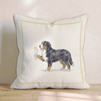 French 75 Bernese Mountain Dog Throw Pillow - Hillcroft Home