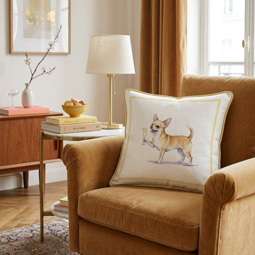 French 75 Chihuahua Throw Pillow - Hillcroft Home