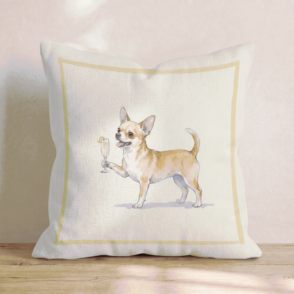 French 75 Chihuahua Throw Pillow - Hillcroft Home