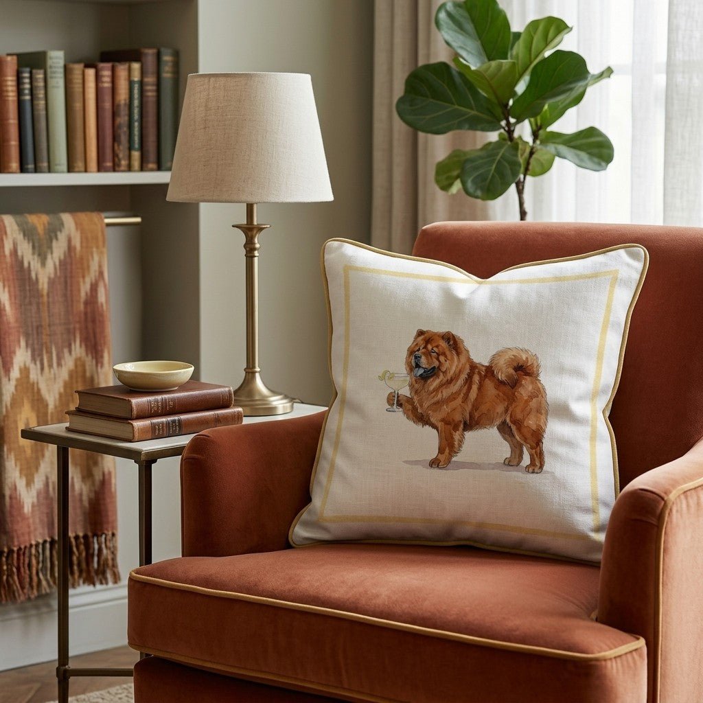 French 75 Chow Chow Throw Pillow - Hillcroft Home