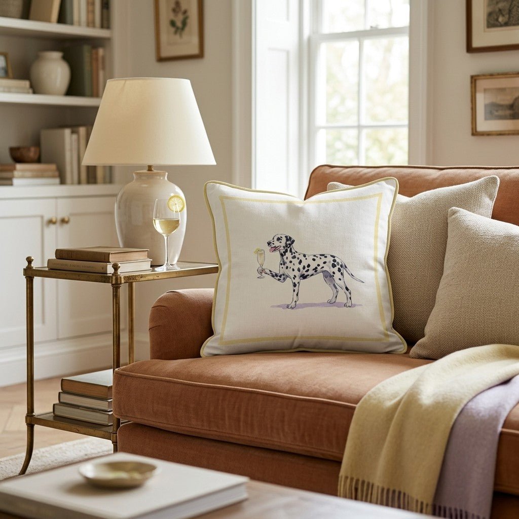 French 75 Dalmatian Throw Pillow - Hillcroft Home
