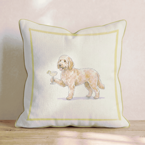 French 75 Goldendoodle Throw Pillow - Hillcroft Home