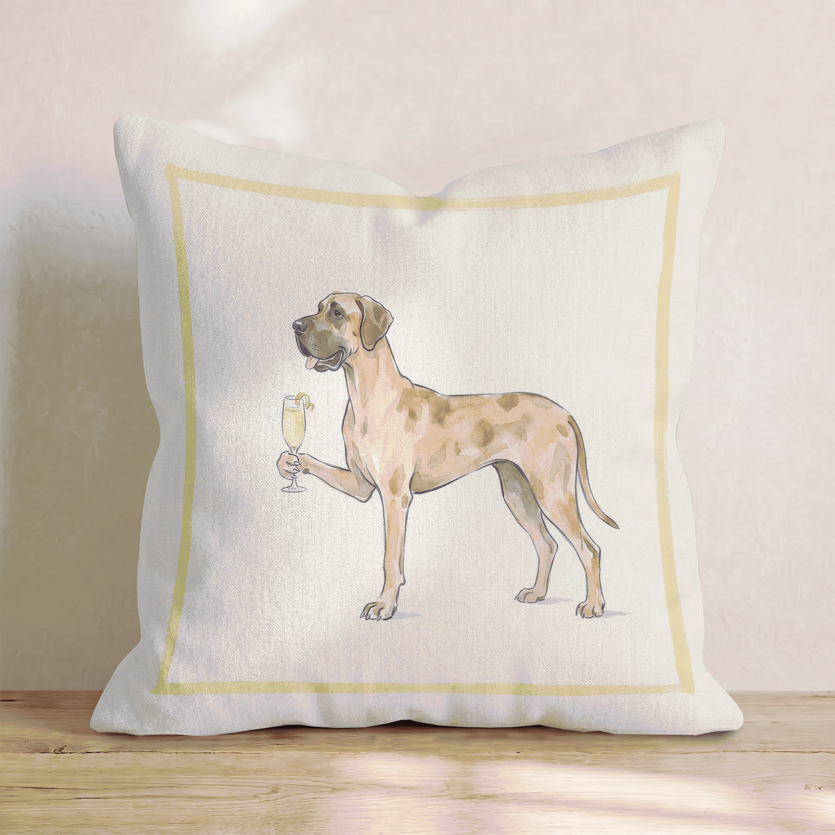 French 75 Great Dane Throw Pillow - Hillcroft Home