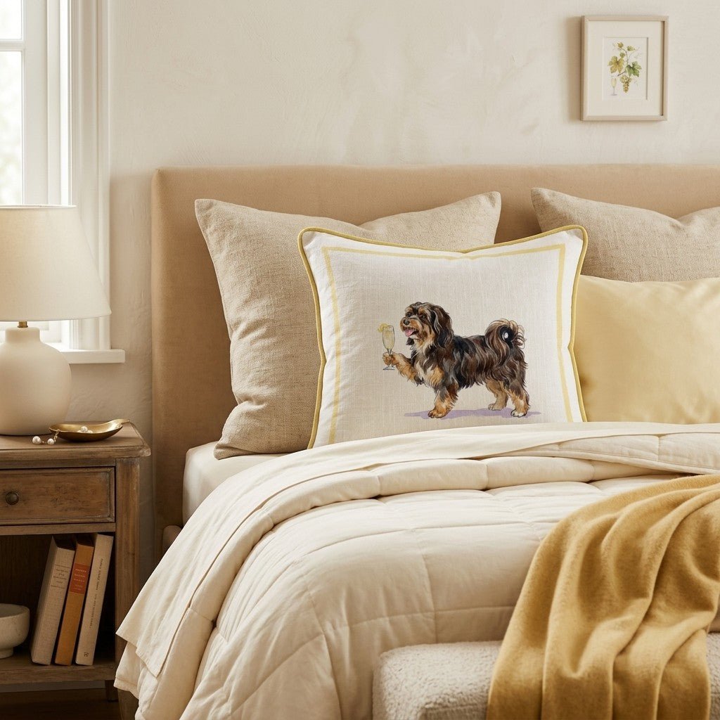 French 75 Havanese Throw Pillow - Hillcroft Home