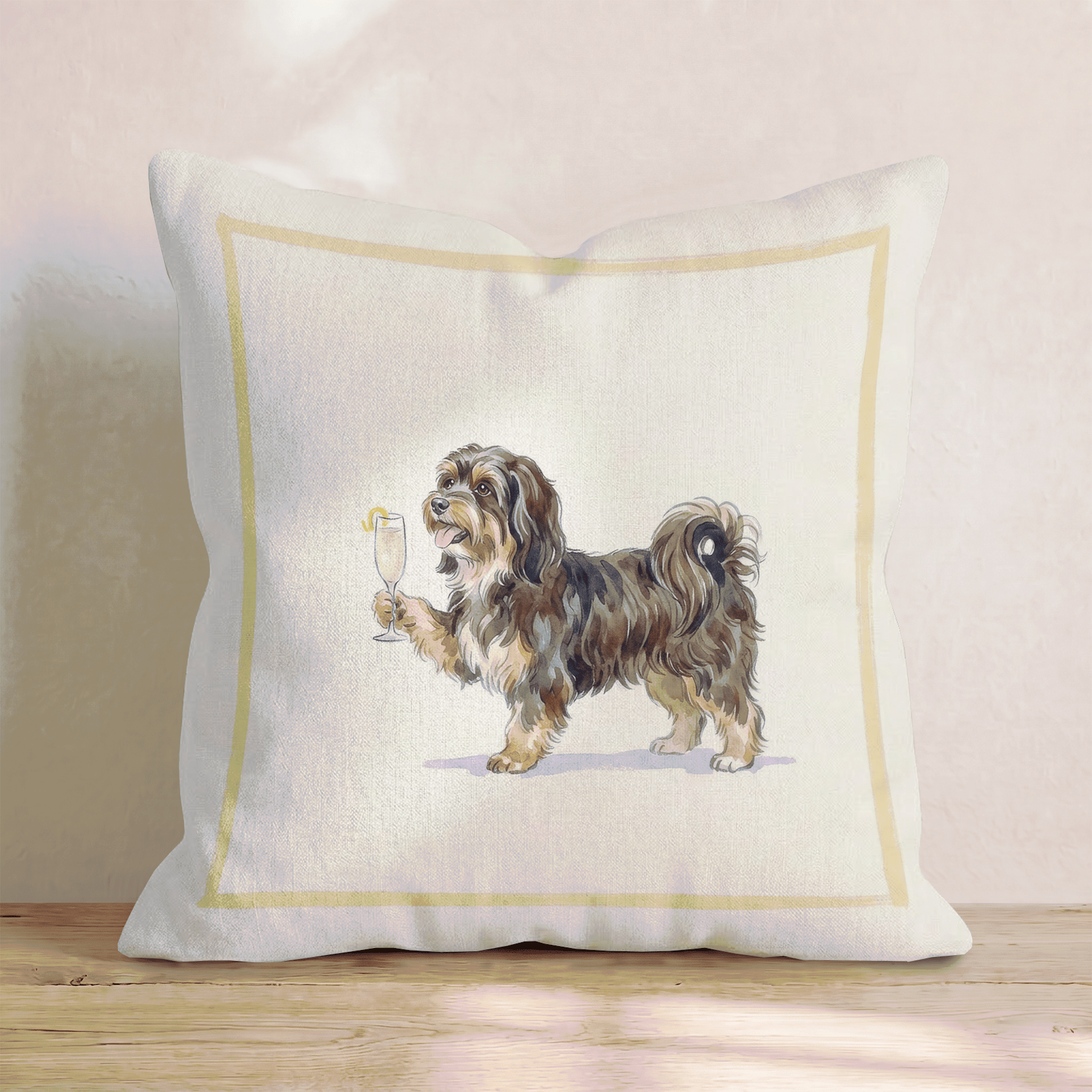 French 75 Havanese Throw Pillow - Hillcroft Home