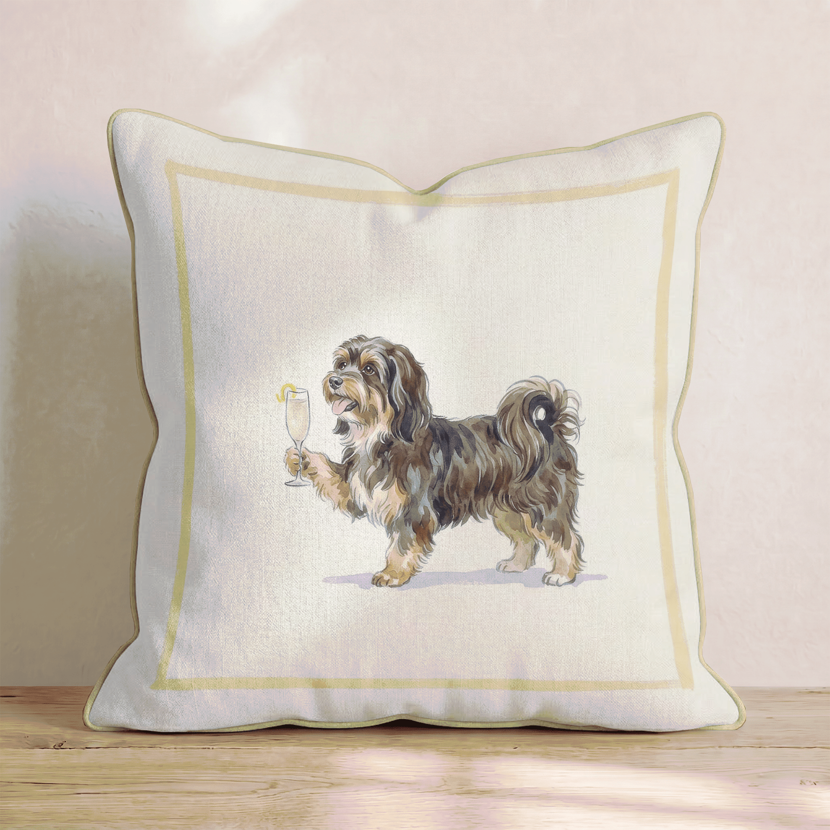French 75 Havanese Throw Pillow - Hillcroft Home