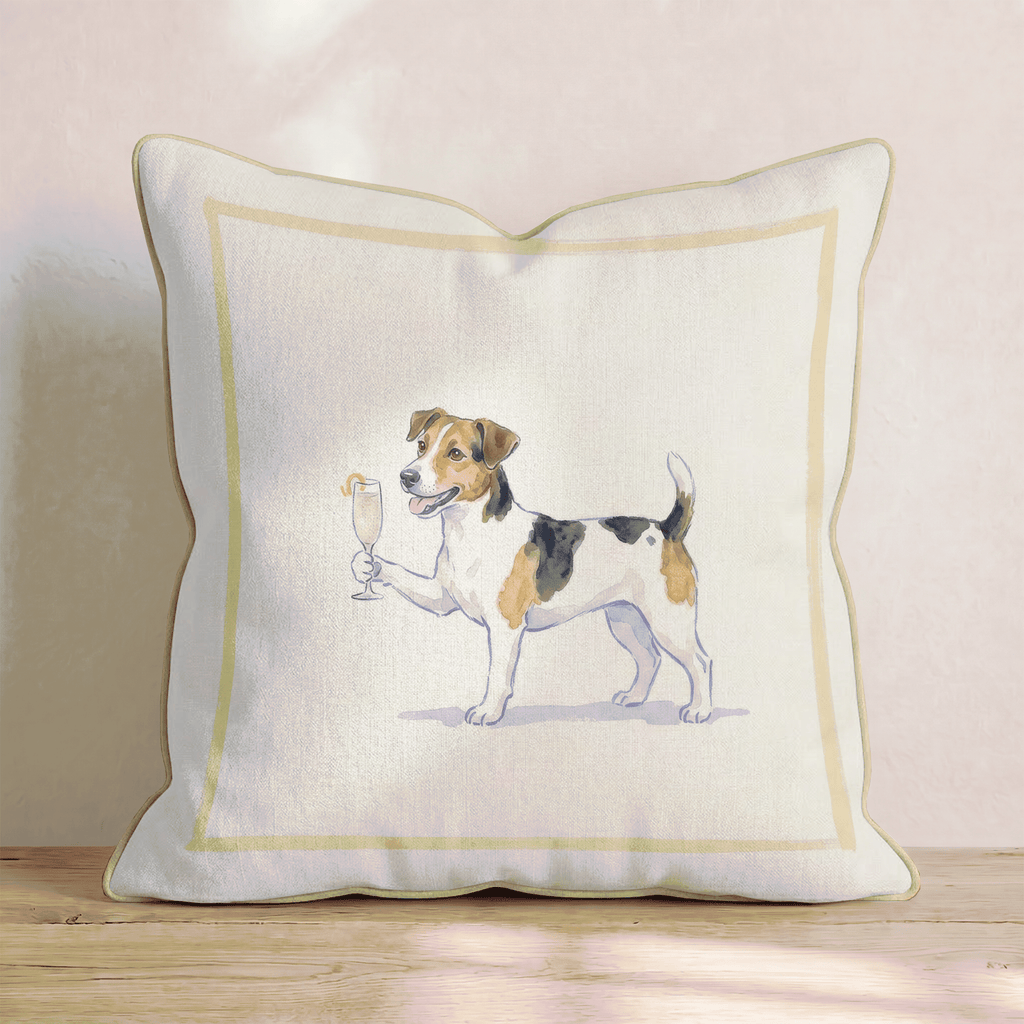 French 75 Jack Russell Throw Pillow - Hillcroft Home