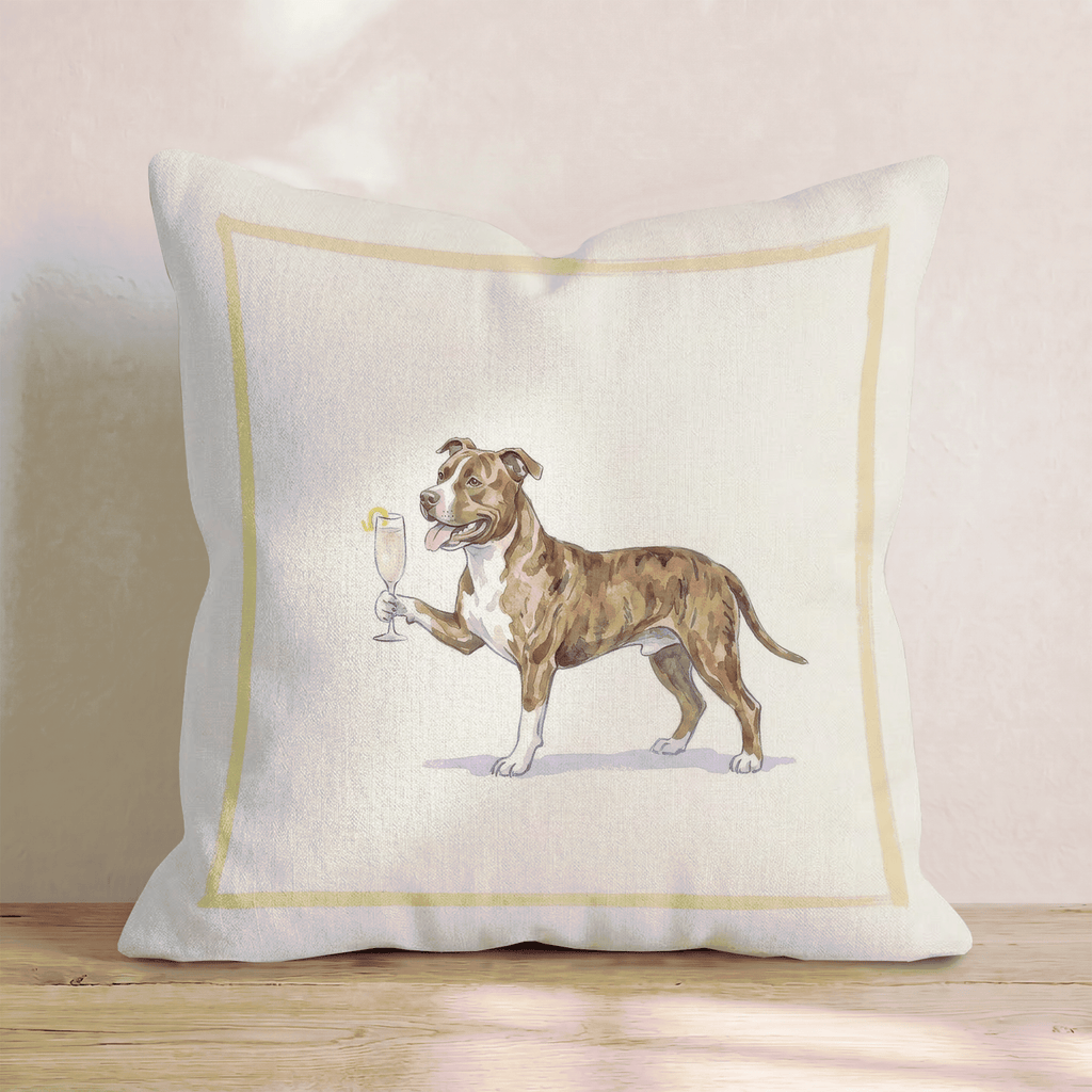 French 75 Pit Bull Throw Pillow - Hillcroft Home