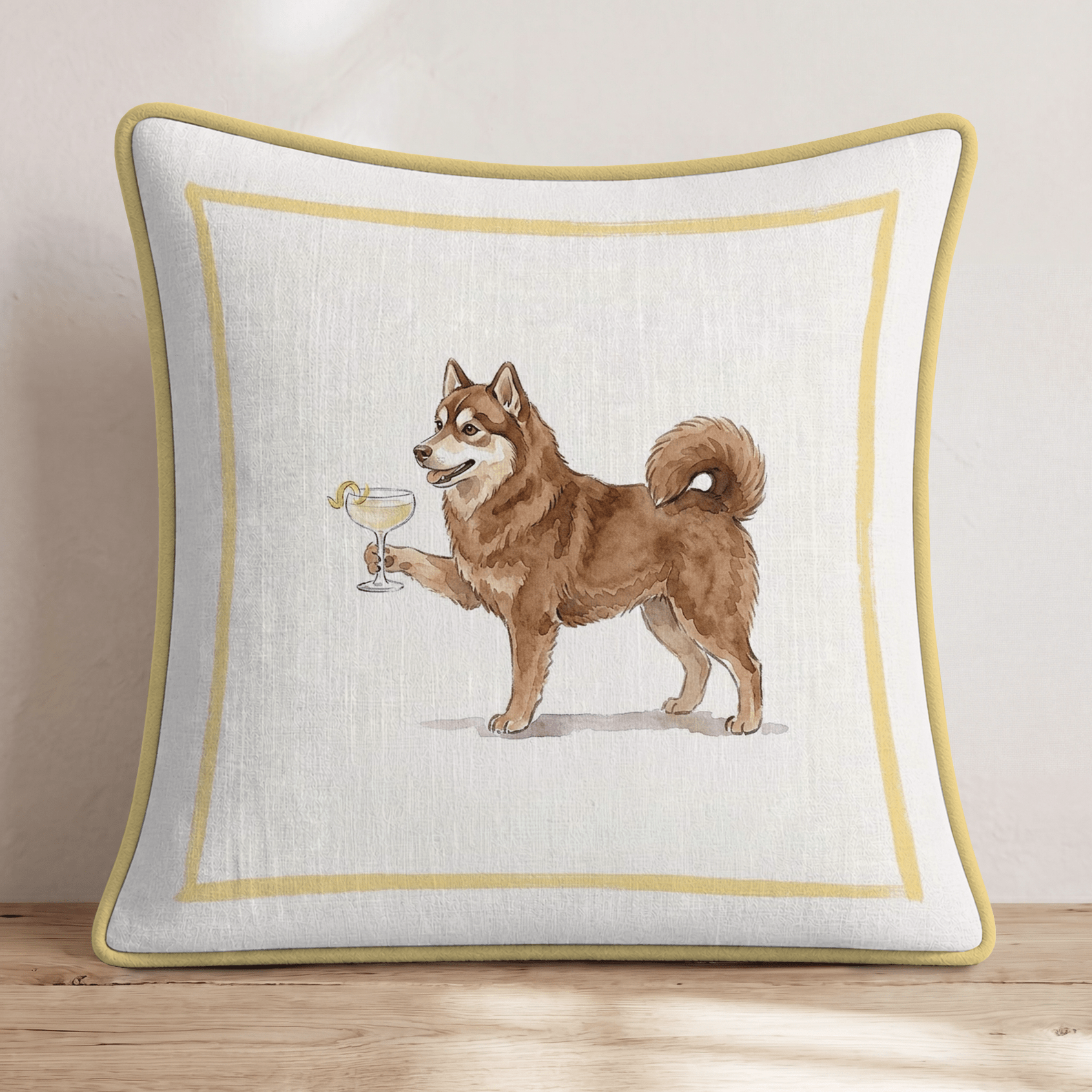 French 75 Pomsky Throw Pillow - Hillcroft Home