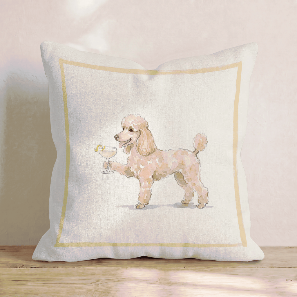 French 75 Poodle Throw Pillow - Hillcroft Home