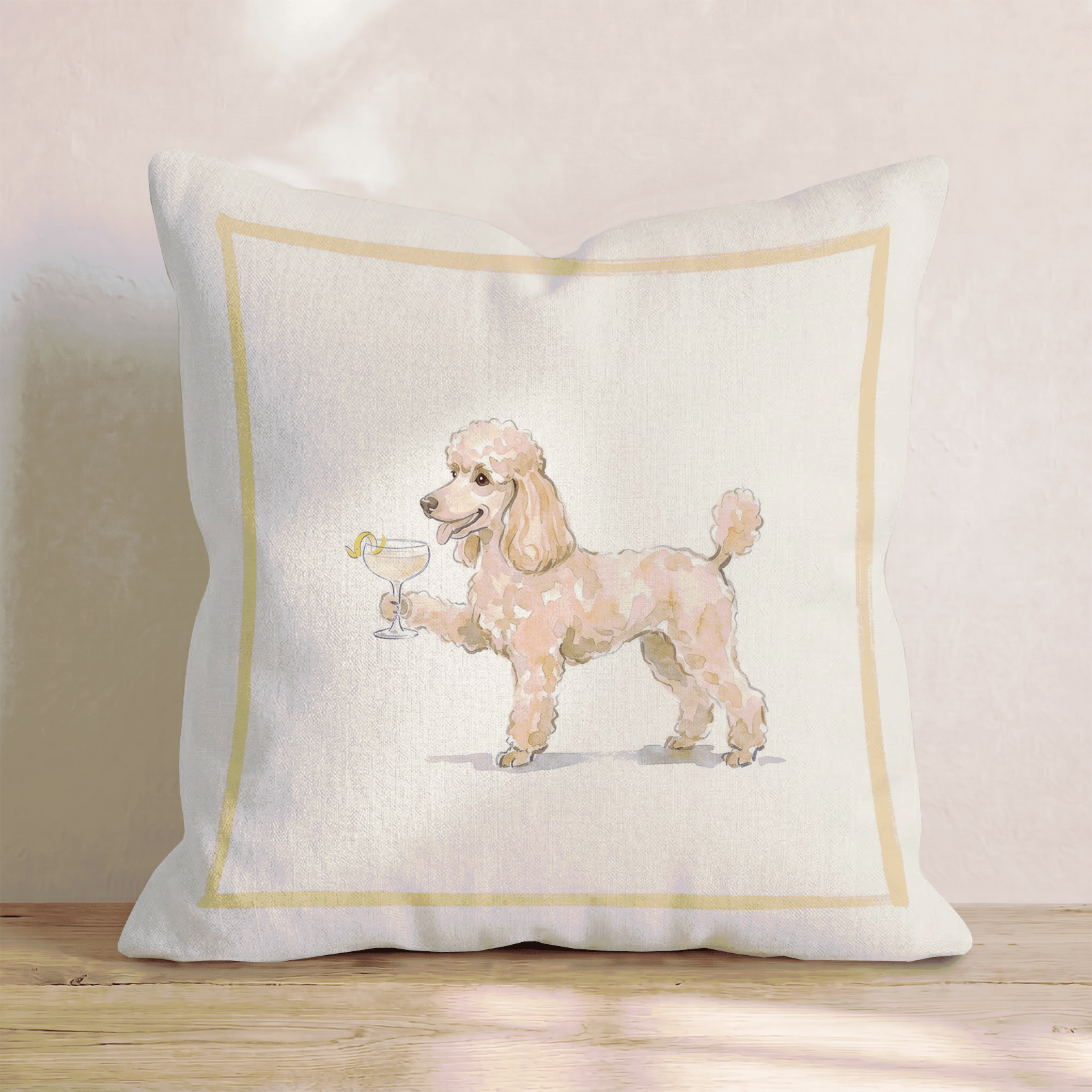 French 75 Poodle Throw Pillow - Hillcroft Home