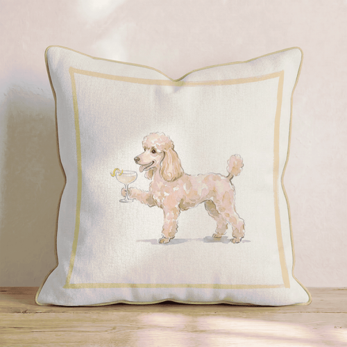 French 75 Poodle Throw Pillow - Hillcroft Home