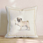 French 75 Pug Throw Pillow - Hillcroft Home