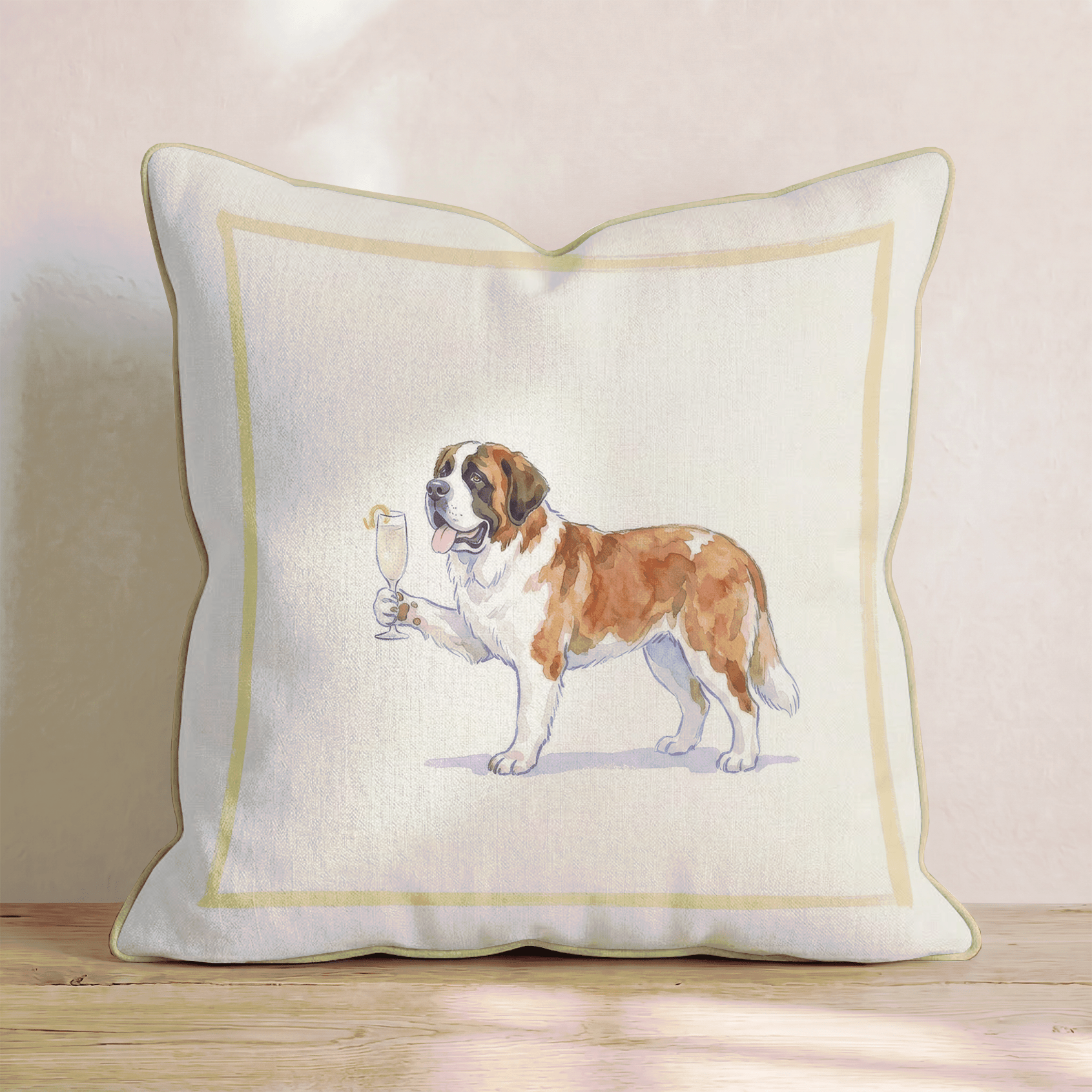 French 75 Saint Bernard Throw Pillow - Hillcroft Home