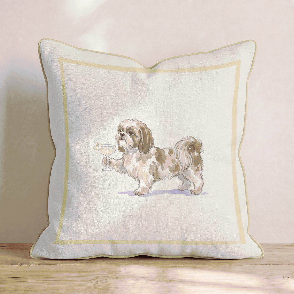 French 75 Shih Tzu Throw Pillow - Hillcroft Home