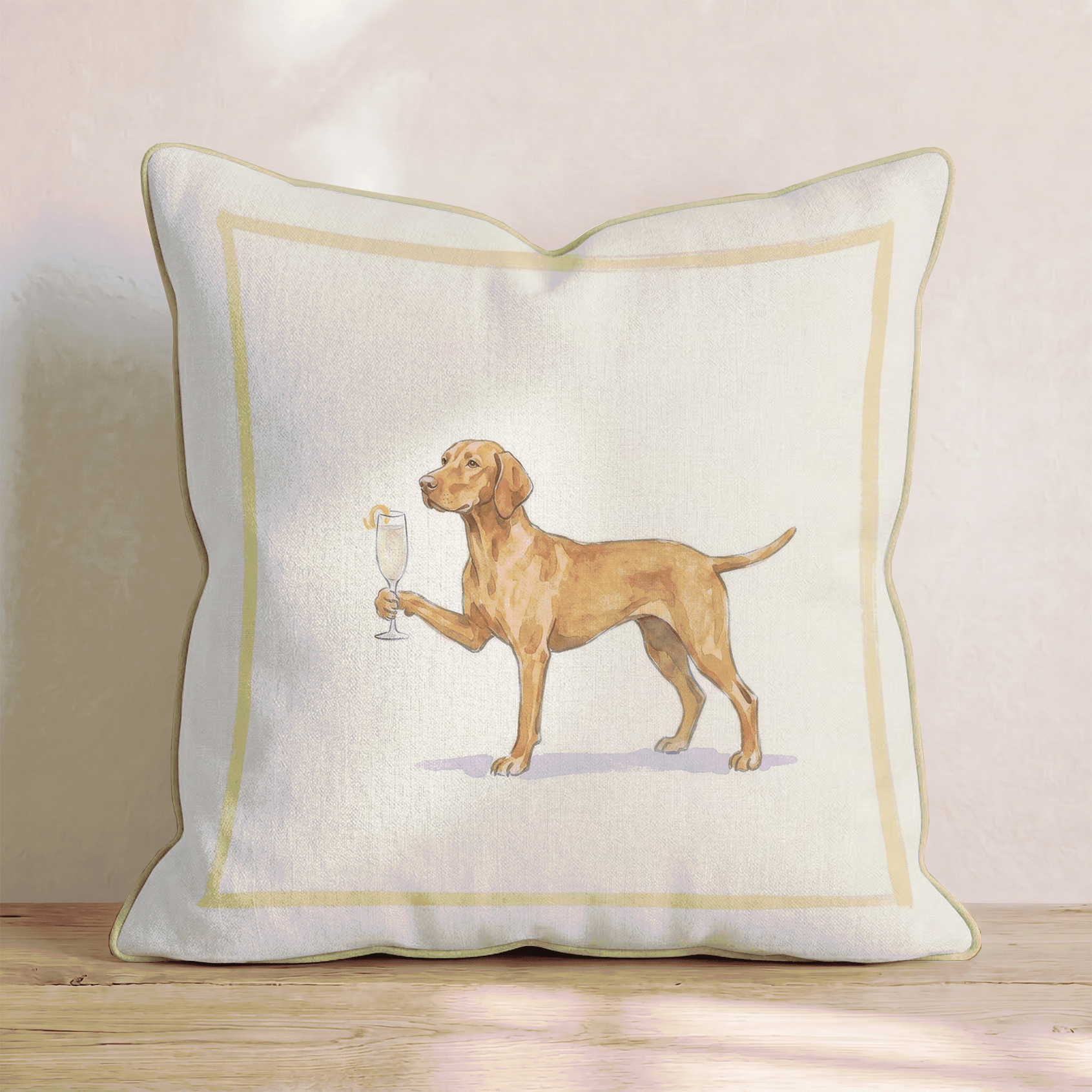 French 75 Vizsla Throw Pillow - Hillcroft Home