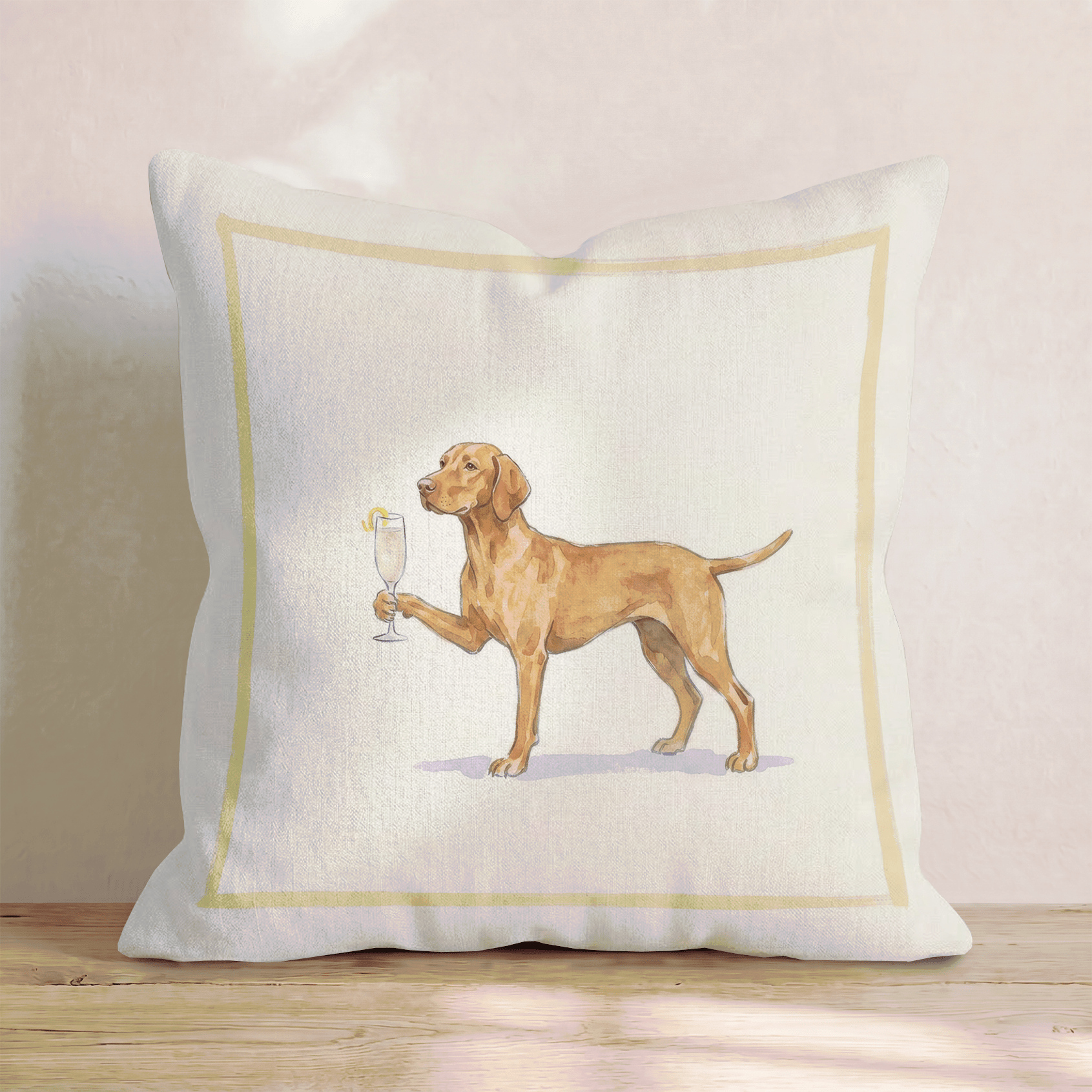 French 75 Vizsla Throw Pillow - Hillcroft Home