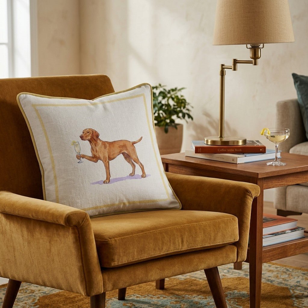 French 75 Vizsla Throw Pillow - Hillcroft Home