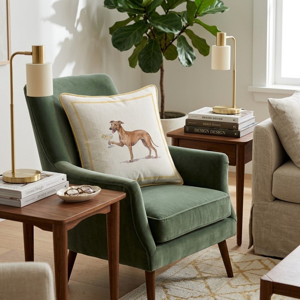 French 75 Whippet Throw Pillow - Hillcroft Home