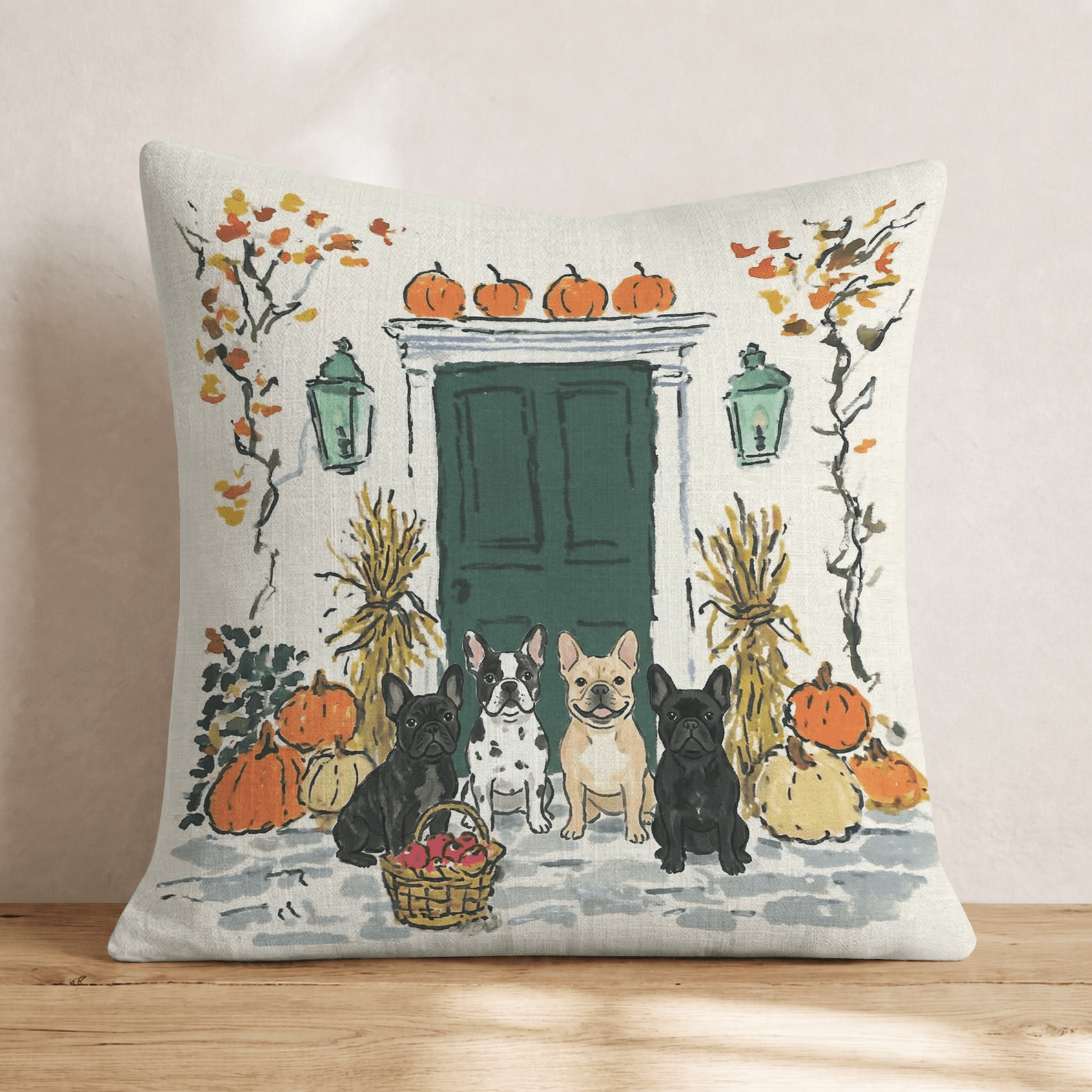 French Bulldog Autumn Wander Throw Pillow - Hillcroft Home