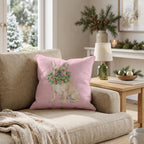 French Bulldog Berry Wreath Throw Pillow throw pillow - Hillcroft Home