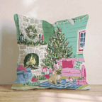 French Bulldog Fireside Cabin Throw Pillow - Hillcroft Home