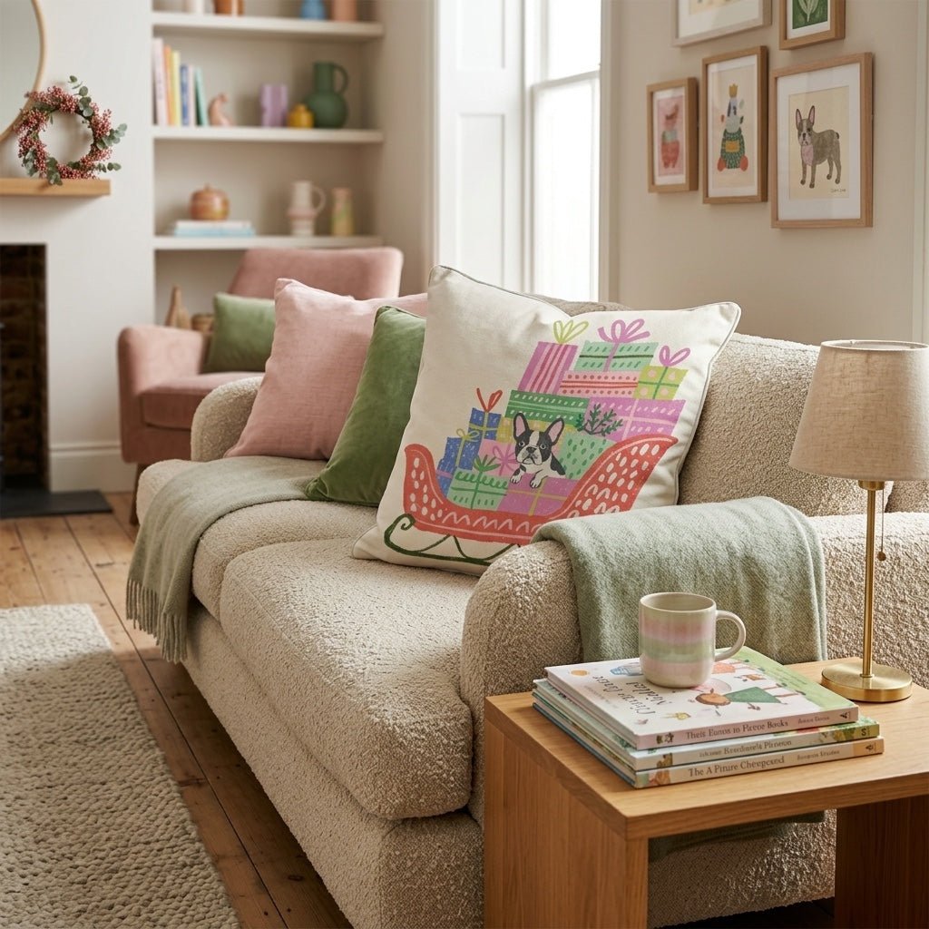 French Bulldog Gift Sleigh Throw Pillow - Hillcroft Home