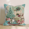 French Bulldog Holly Parlor Throw Pillow - Hillcroft Home