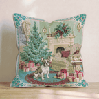 French Bulldog Holly Parlor Throw Pillow - Hillcroft Home