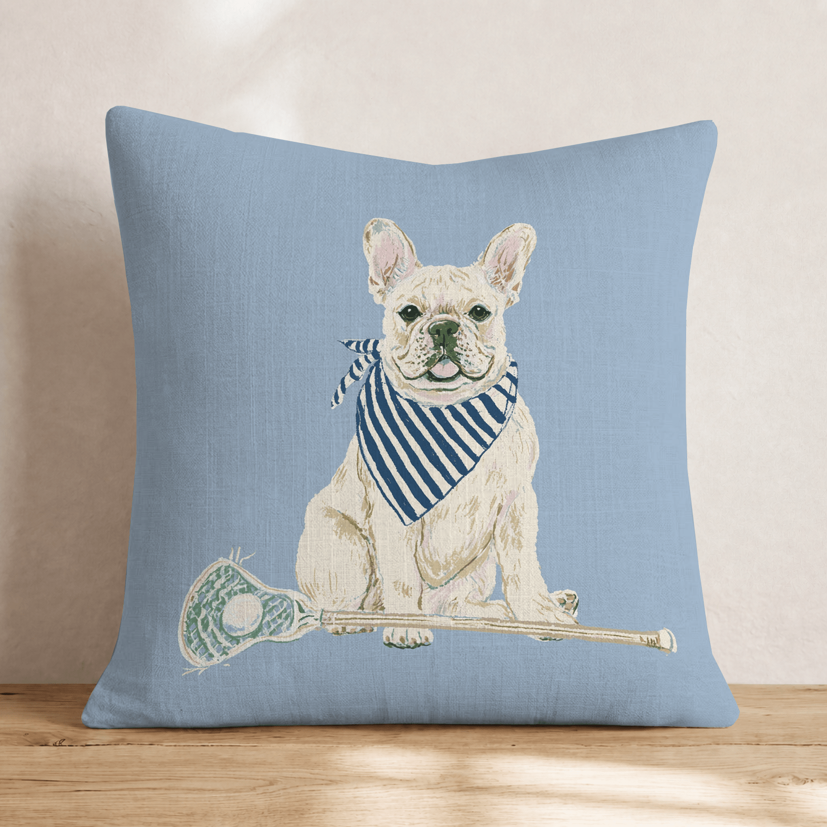 French Bulldog Lacrosse Throw Pillow - Hillcroft Home