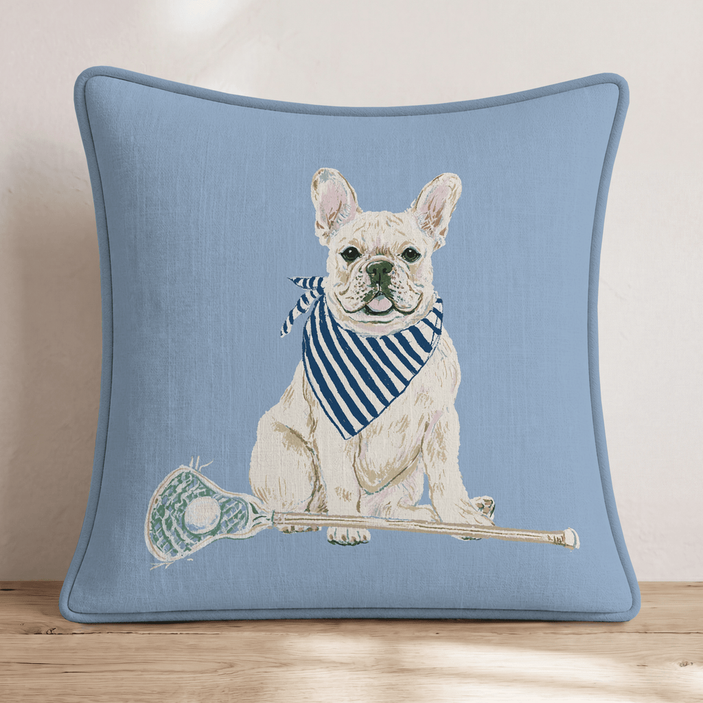 French Bulldog Lacrosse Throw Pillow - Hillcroft Home