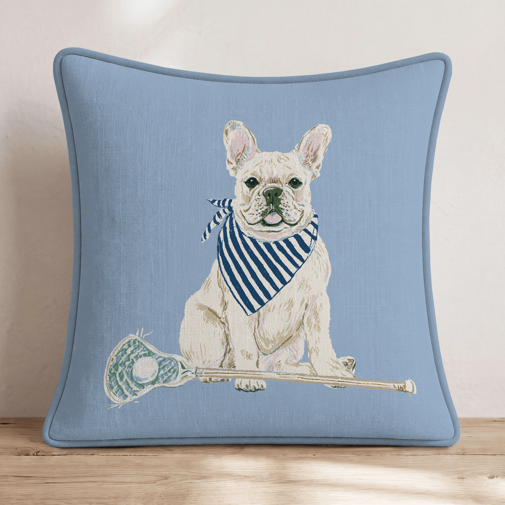 French Bulldog Lacrosse Throw Pillow - Hillcroft Home
