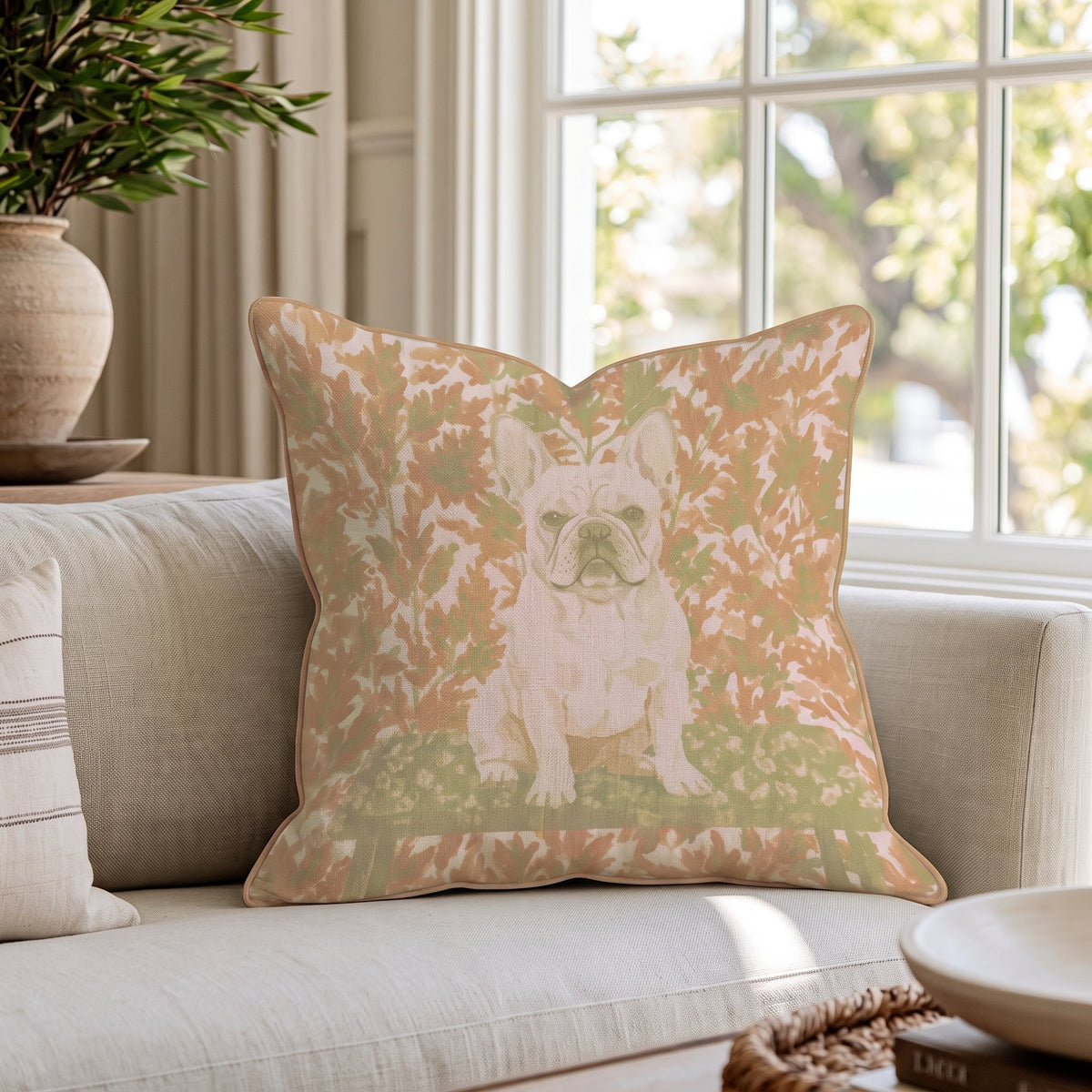 French Bulldog NYC Fall Afternoon Throw Pillow throw pillow - Hillcroft Home