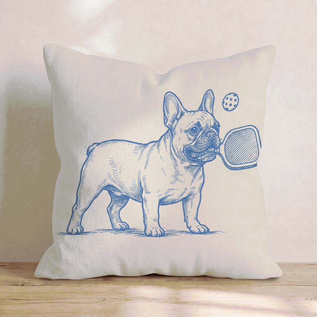 French Bulldog Pickleball Throw Pillow - Hillcroft Home