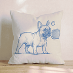 French Bulldog Pickleball Throw Pillow - Hillcroft Home