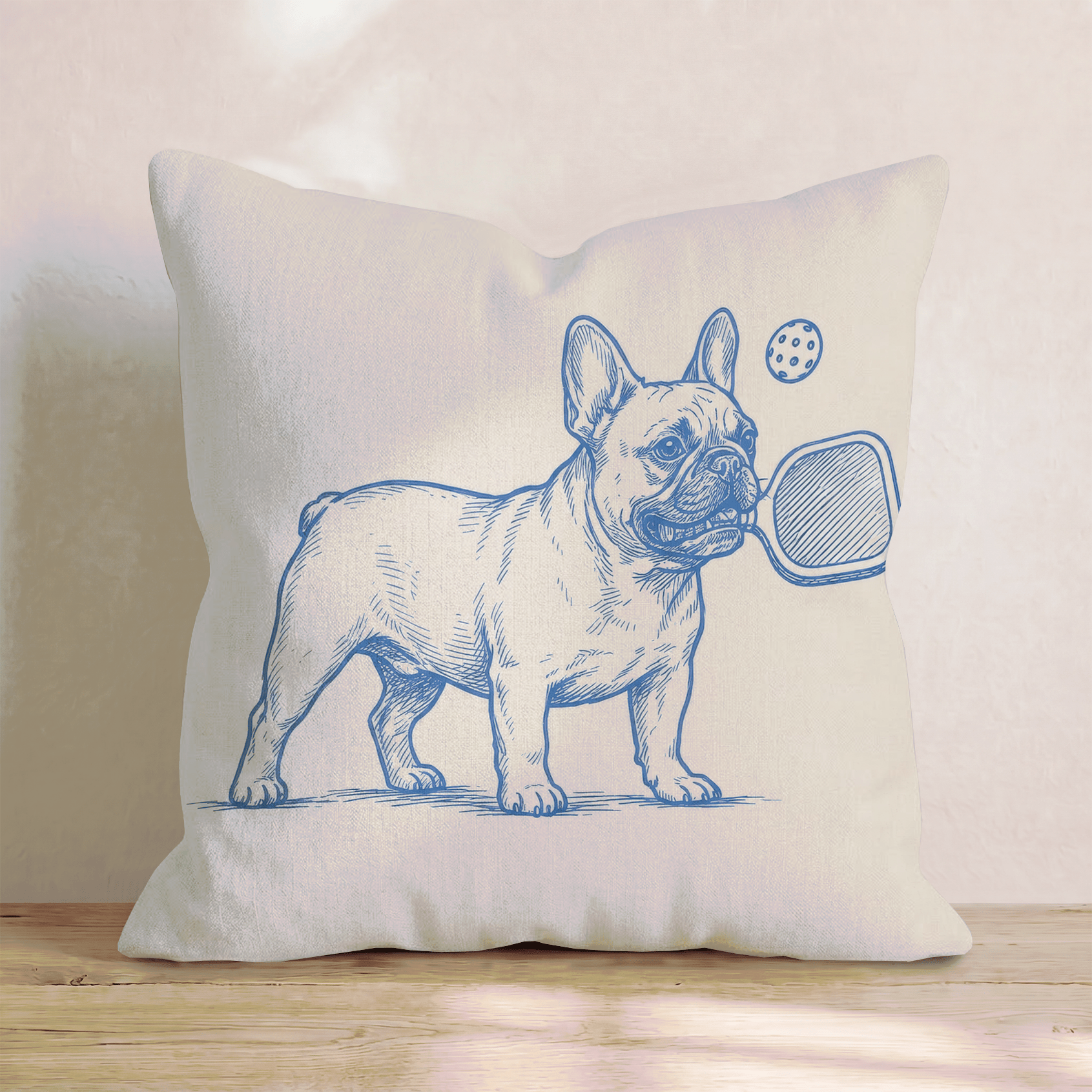 French Bulldog Pickleball Throw Pillow - Hillcroft Home