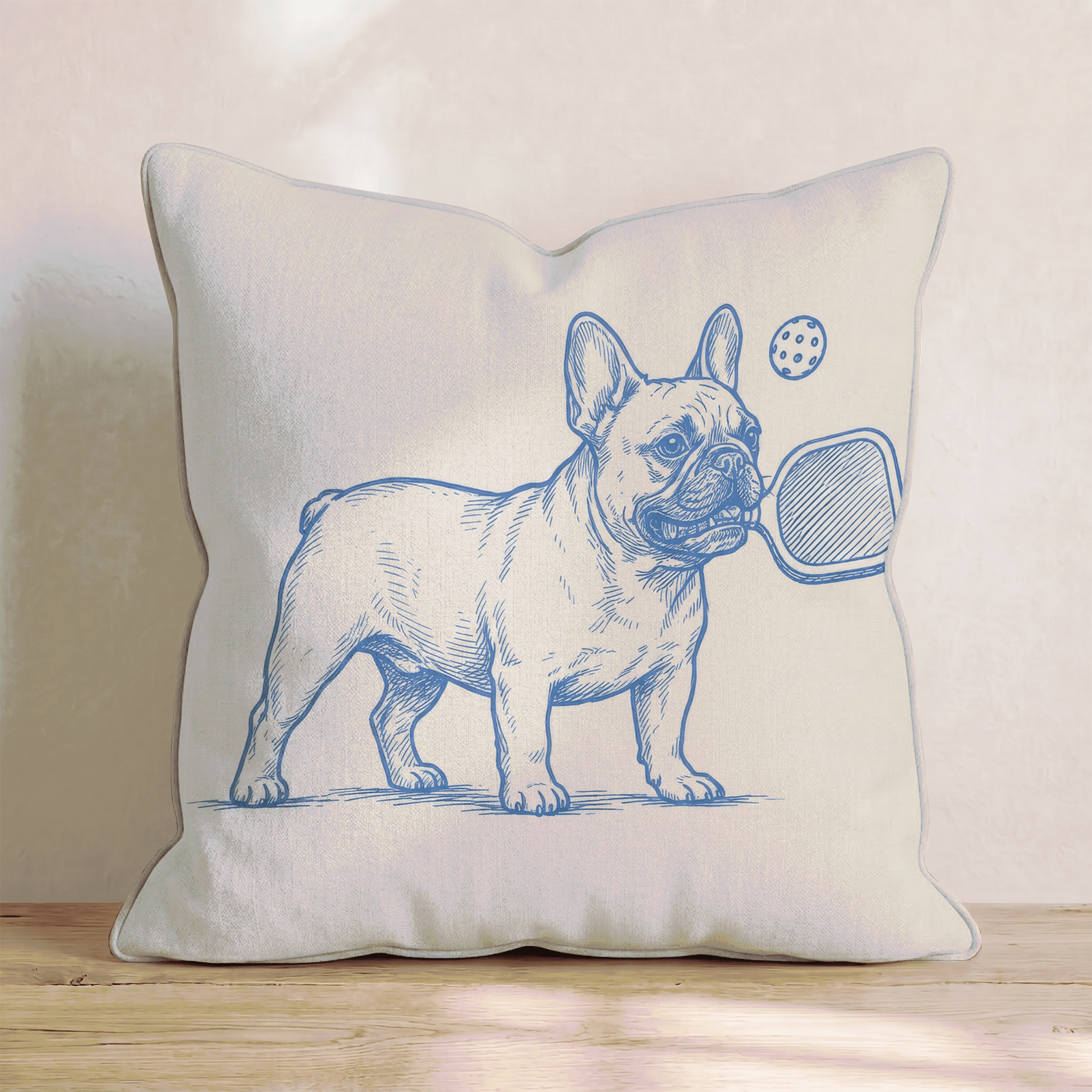 French Bulldog Pickleball Throw Pillow - Hillcroft Home