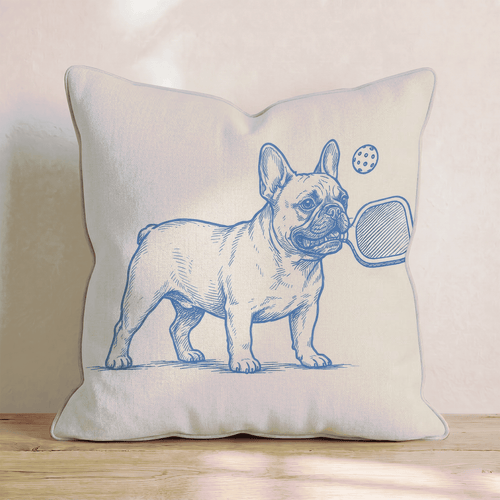 French Bulldog Pickleball Throw Pillow - Hillcroft Home