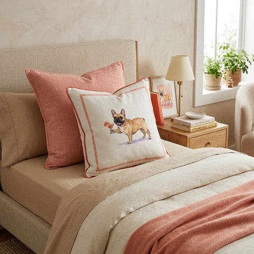 French Bulldog Spritz Throw Pillow - Hillcroft Home