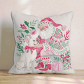 French Bulldog with Santa Throw Pillow - Hillcroft Home