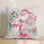 French Bulldog with Santa Throw Pillow - Hillcroft Home