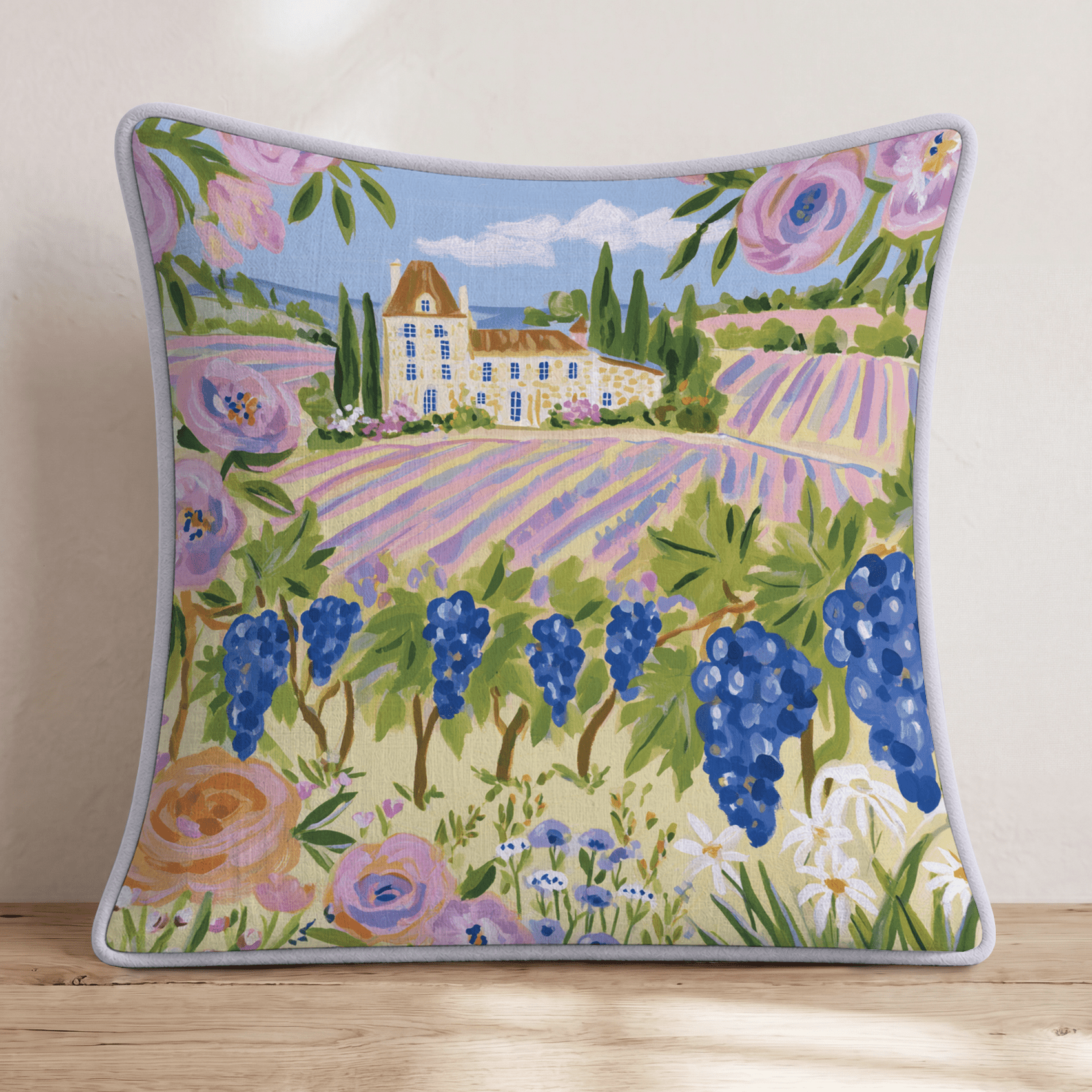 French Vineyard Throw Pillow - Hillcroft Home