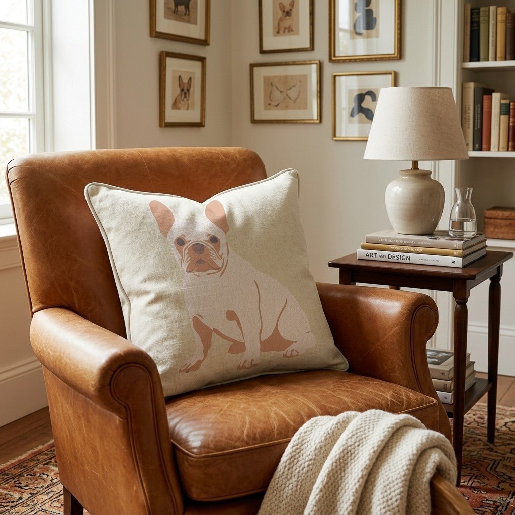 Frenchie Fun Throw Pillow - Hillcroft Home