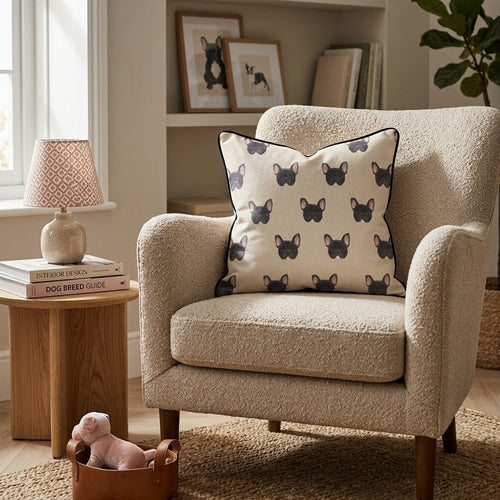 Frenchie Lounge Throw Pillow - Hillcroft Home