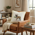 Frenchie Matcha Throw Pillow - Hillcroft Home